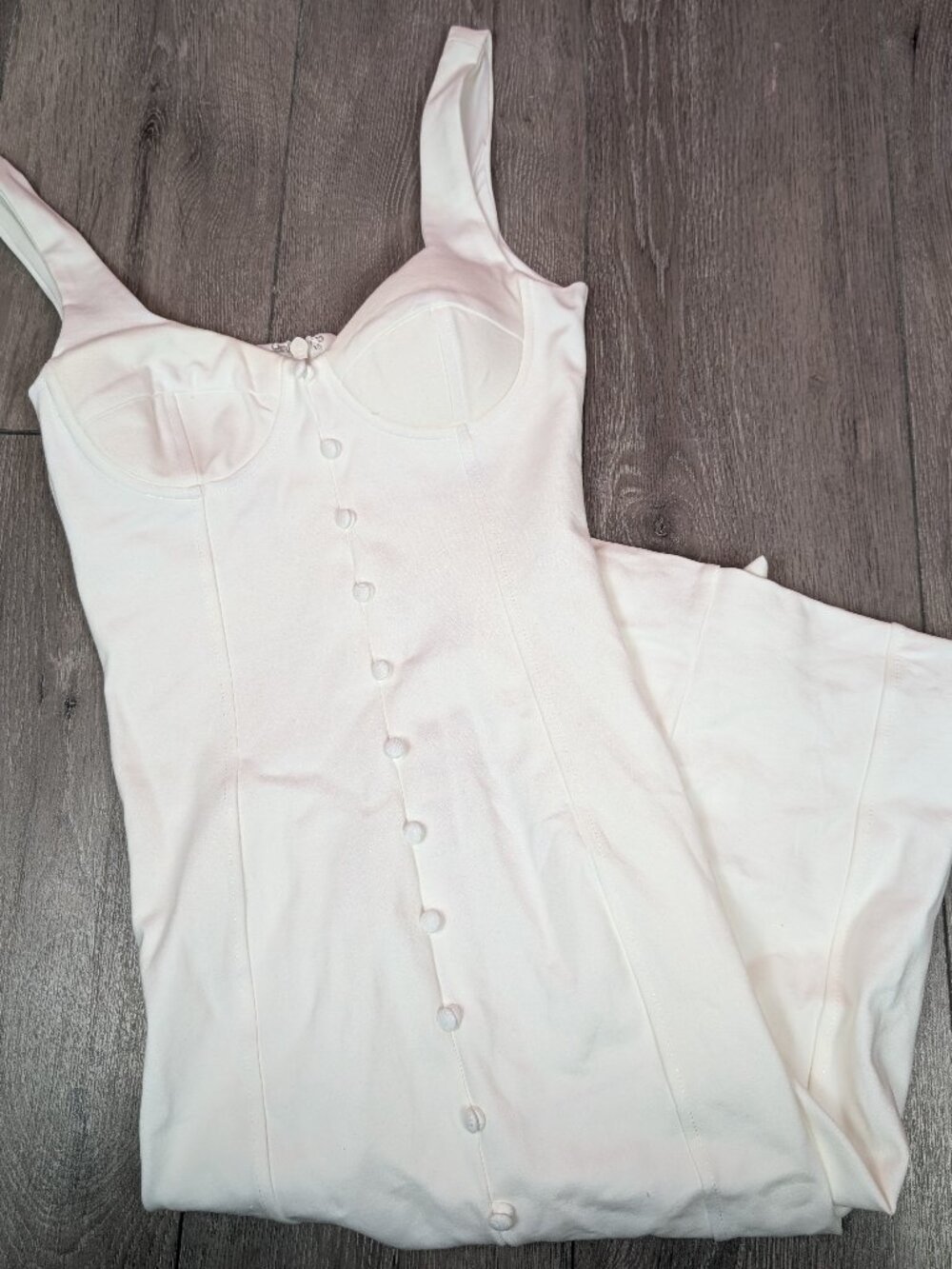 Lavish Alice White Bustier Button Dress